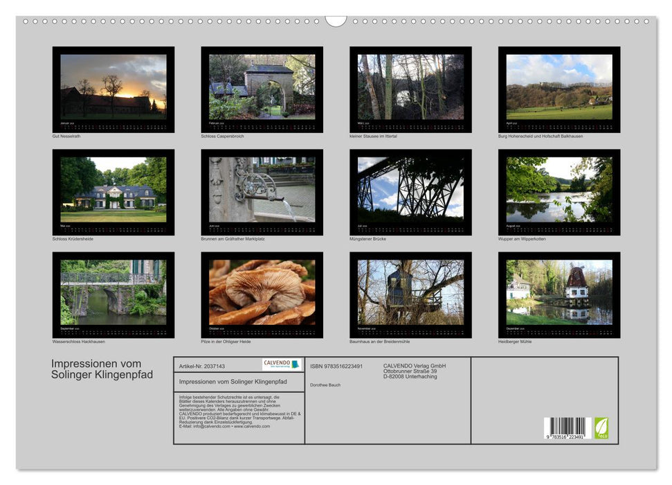 Impressionen vom Solinger Klingenpfad (CALVENDO Wandkalender 2026)