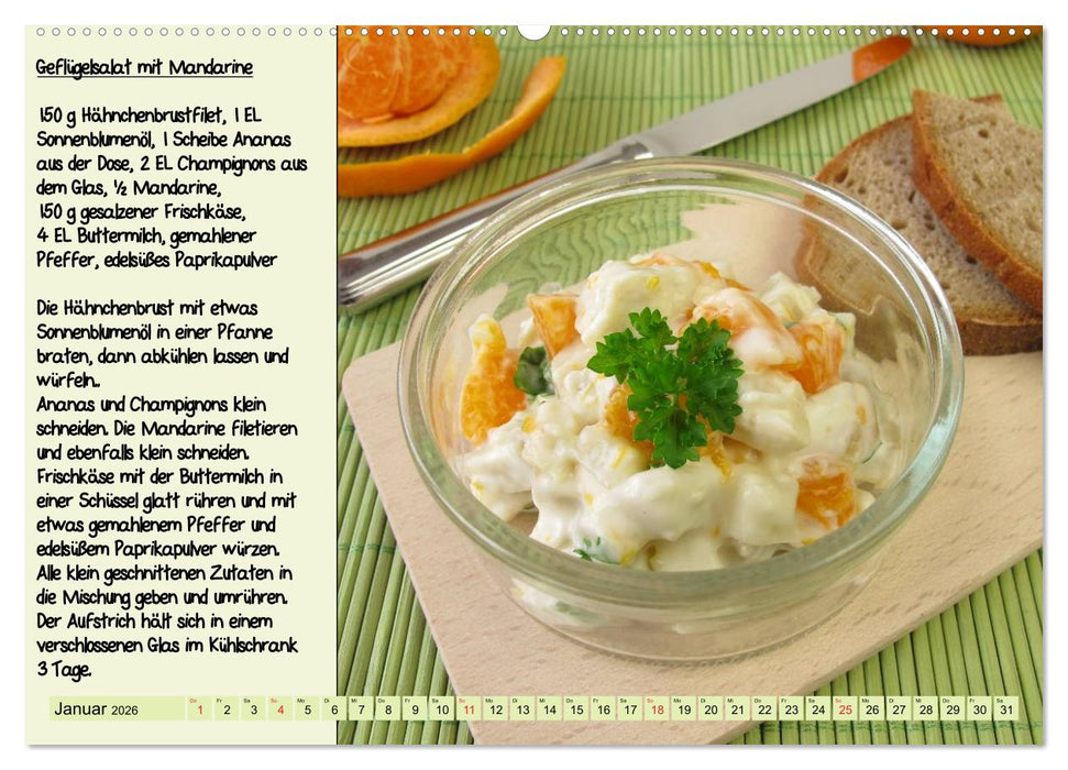 Leckere Aufstriche - Ein Kalender mit Rezepten (CALVENDO Wandkalender 2026)