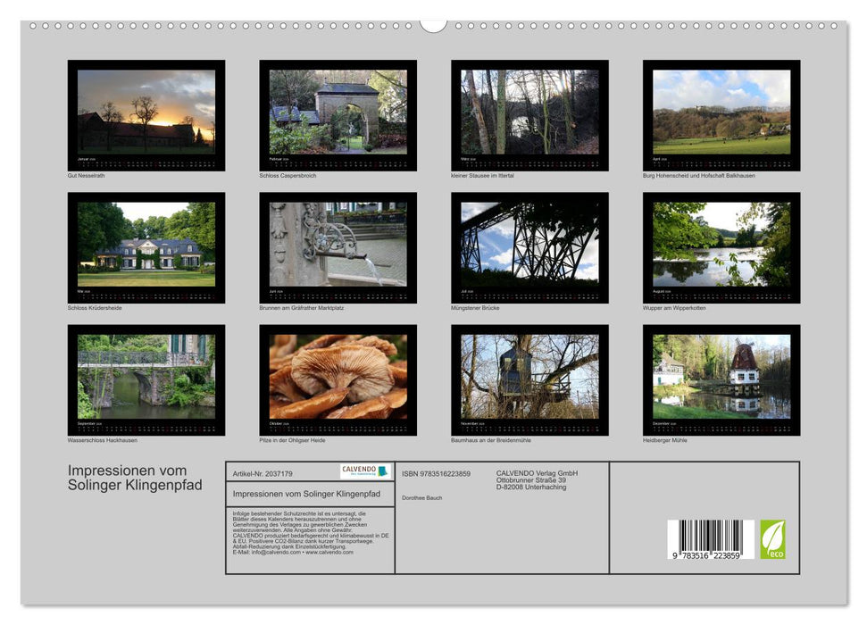 Impressionen vom Solinger Klingenpfad (CALVENDO Premium Wandkalender 2026)