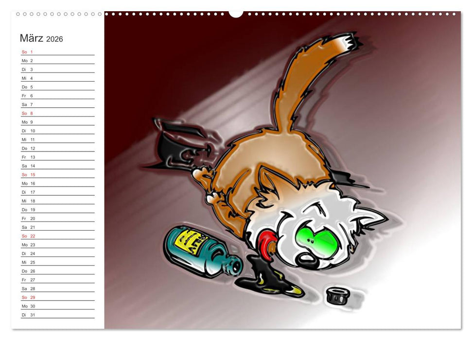 Alles für die Katz! Lustiger Katzen-Planer (CALVENDO Wandkalender 2026)