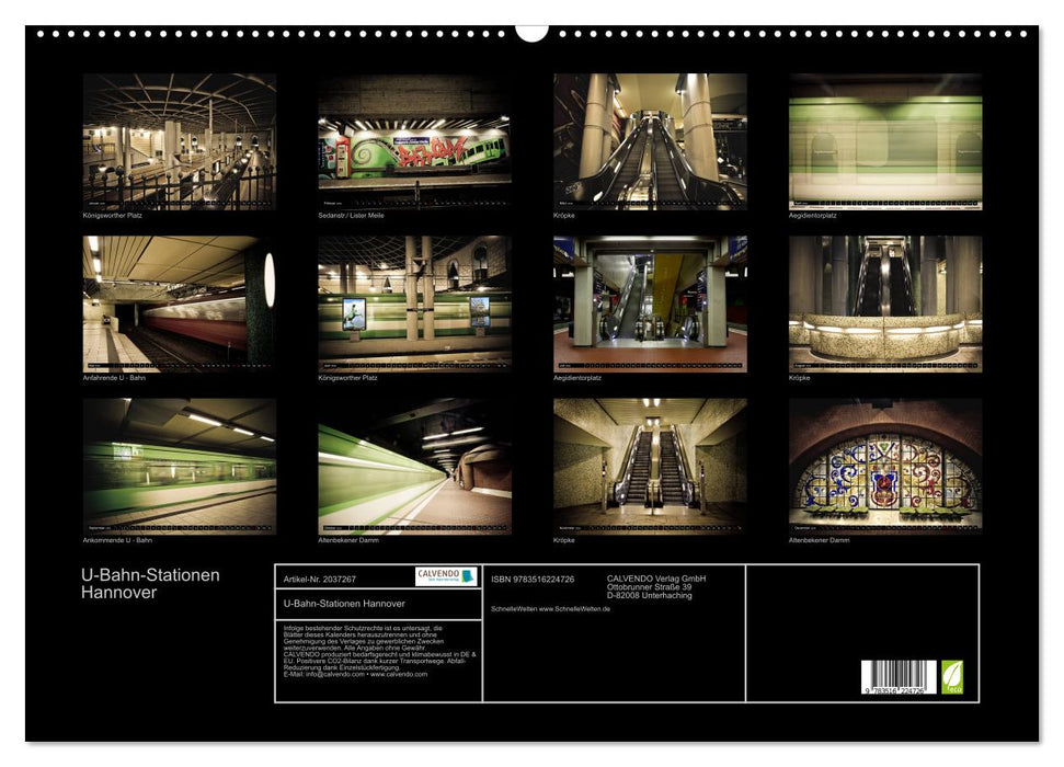 U-Bahn-Stationen Hannover (CALVENDO Wandkalender 2026)
