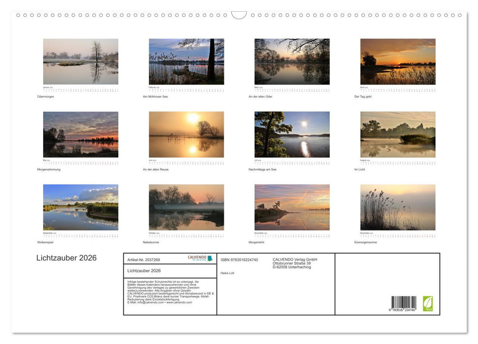 Lichtzauber 2026 (CALVENDO Wandkalender 2026)