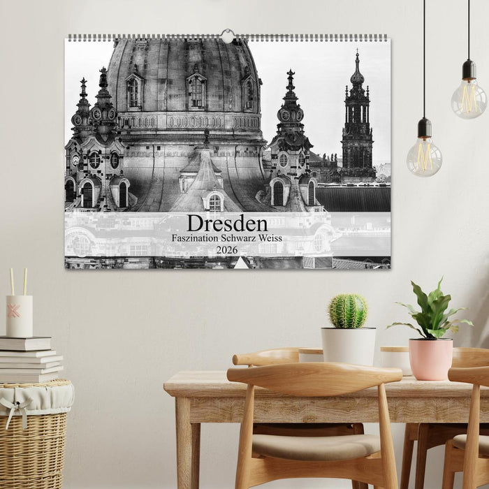 Dresden Faszination Schwarz Weiss (CALVENDO Wandkalender 2026)