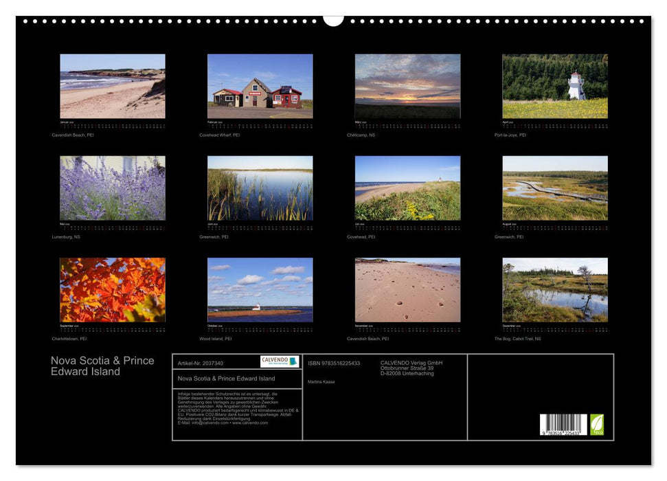 Nova Scotia & Prince Edward Island (CALVENDO Wandkalender 2026)