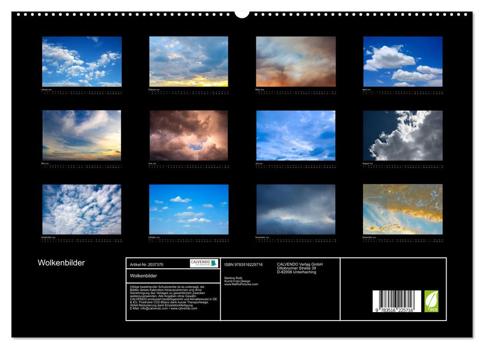 Wolkenbilder (CALVENDO Premium Wandkalender 2026)