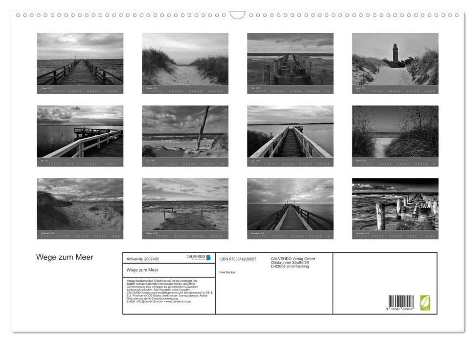 Wege zum Meer (CALVENDO Wandkalender 2026)