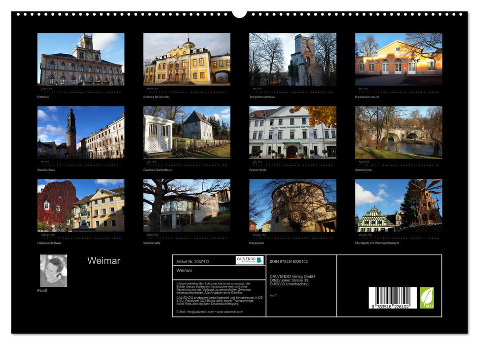 Weimar (CALVENDO Premium Wandkalender 2026)
