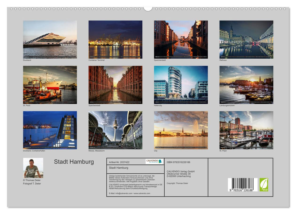Stadt Hamburg (CALVENDO Premium Wandkalender 2026)