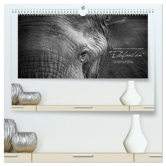 Emotionale Momente: Elefanten in black & white (CALVENDO Premium Wandkalender 2026)