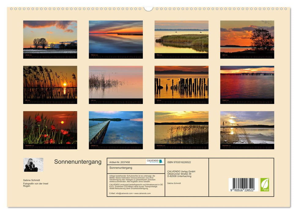 Sonnenuntergang (CALVENDO Premium Wandkalender 2026)
