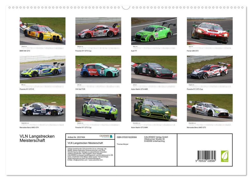 VLN Langstrecken Meisterschaft (CALVENDO Premium Wandkalender 2026)