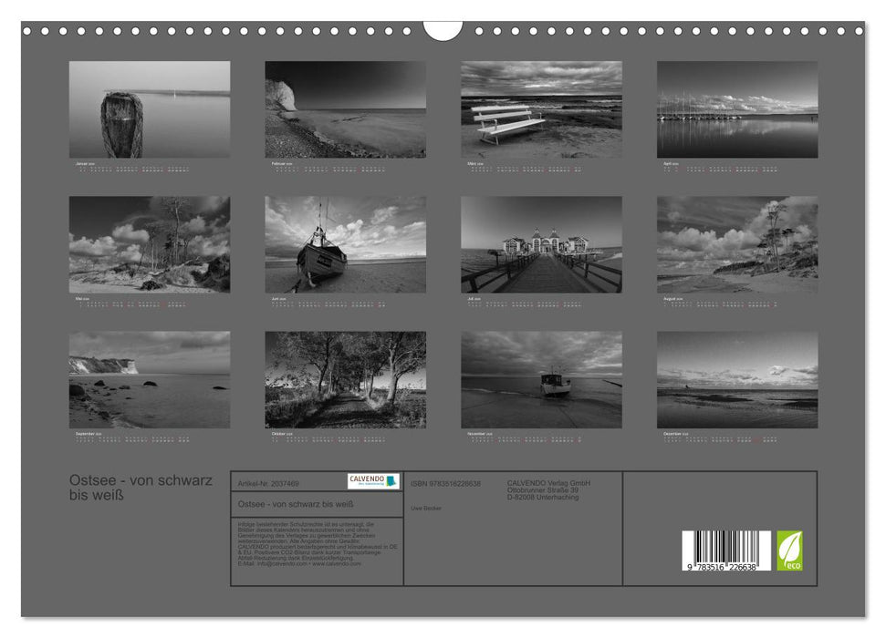Ostsee - von schwarz bis weiß (CALVENDO Wandkalender 2026)