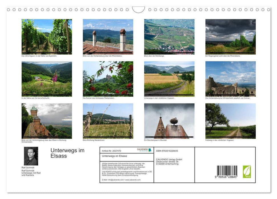 Unterwegs im Elsass (CALVENDO Wandkalender 2026)
