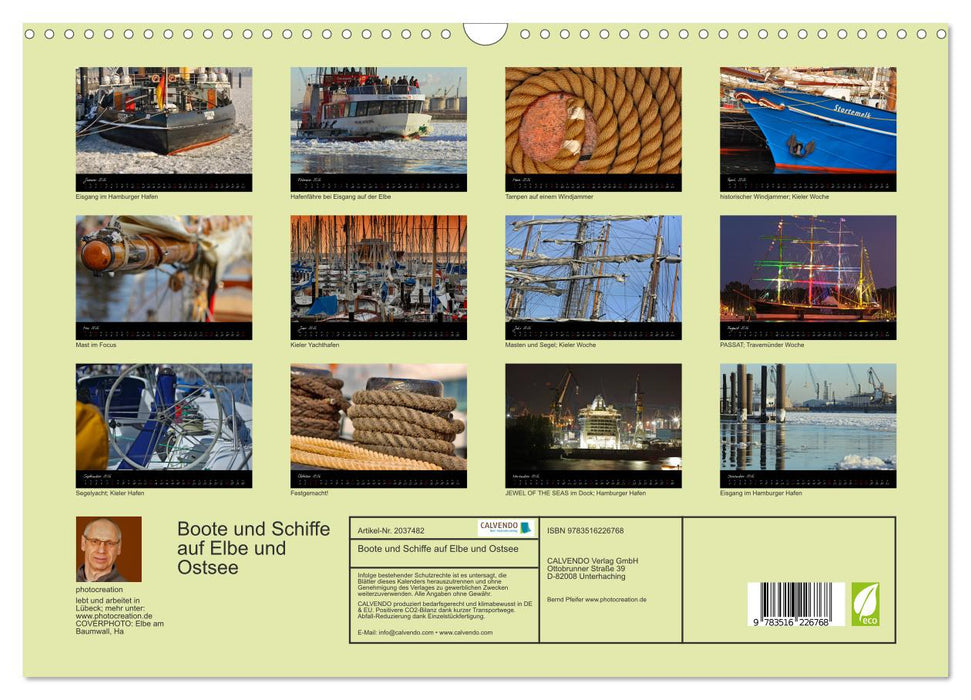 Boote und Schiffe auf Elbe und Ostsee (CALVENDO Wandkalender 2026)