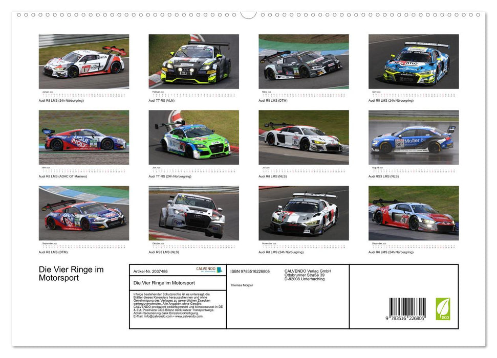 Die Vier Ringe im Motorsport (CALVENDO Premium Wandkalender 2026)
