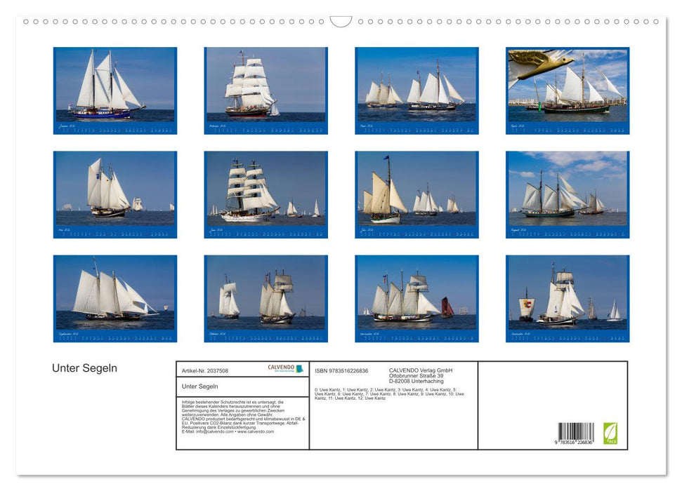 Unter Segeln (CALVENDO Wandkalender 2026)