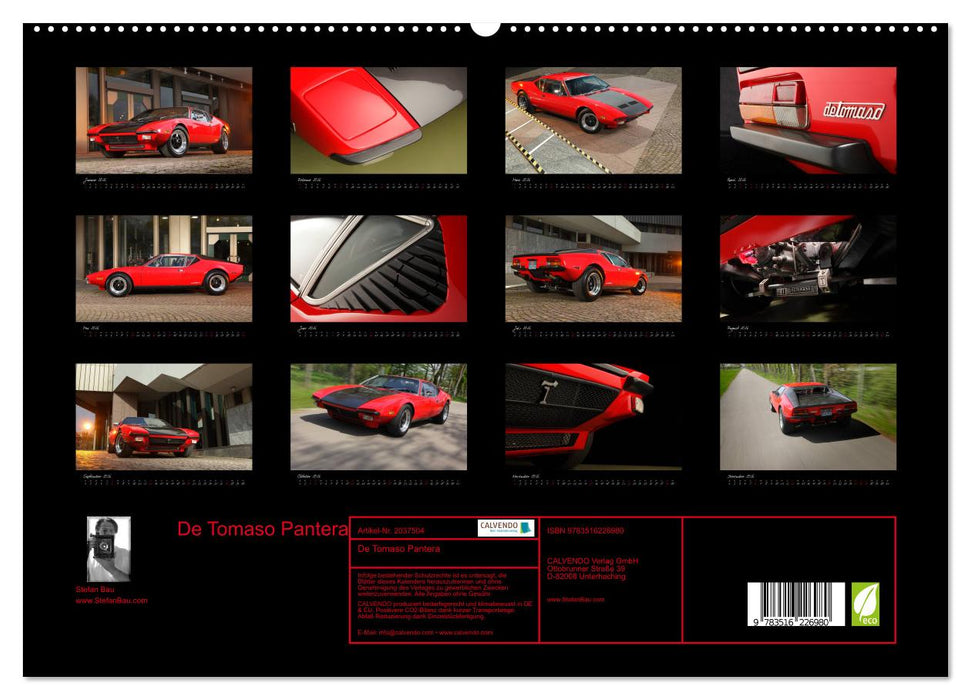 De Tomaso Pantera (CALVENDO Premium Wandkalender 2026)