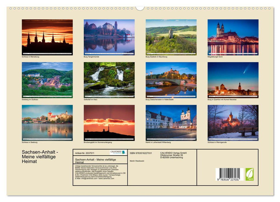 Sachsen-Anhalt - Meine vielfältige Heimat (CALVENDO Premium Wandkalender 2026)