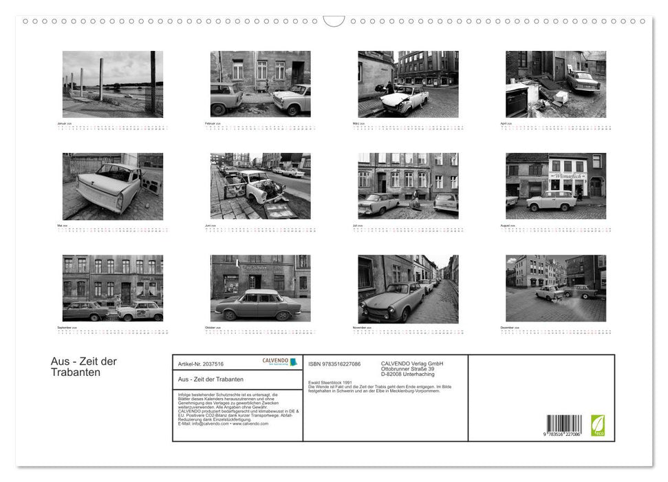 Aus - Zeit der Trabanten (CALVENDO Wandkalender 2026)