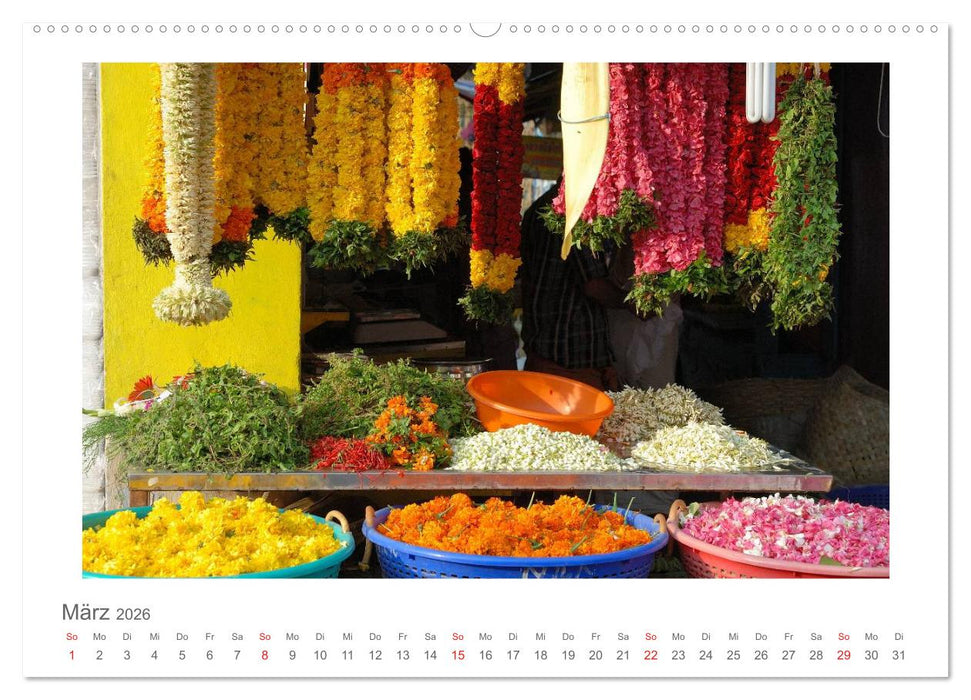 Farbenfrohes Kerala - Eindrücke aus God´s Own Country (CALVENDO Wandkalender 2026)