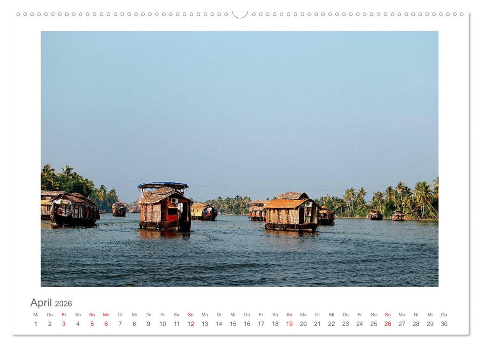 Farbenfrohes Kerala - Eindrücke aus God´s Own Country (CALVENDO Wandkalender 2026)