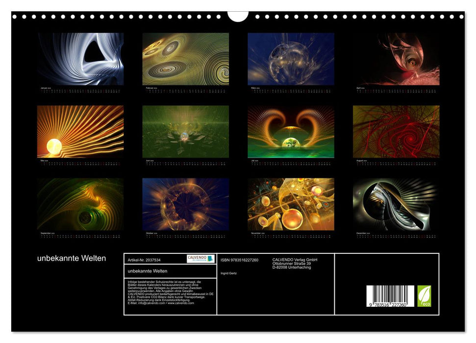 unbekannte Welten (CALVENDO Wandkalender 2026)
