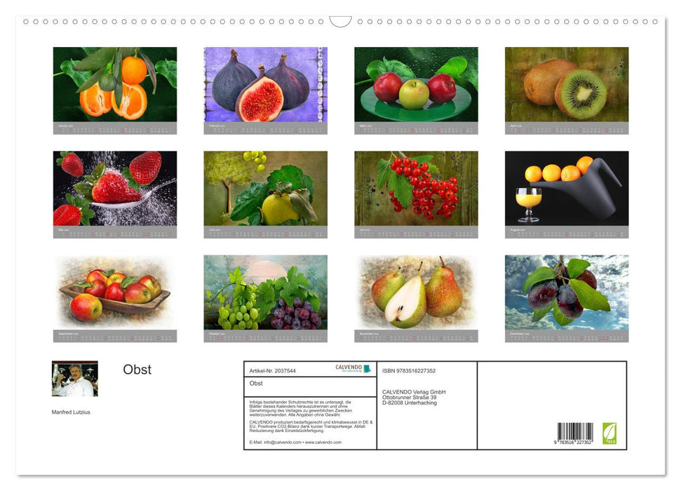 Obst (CALVENDO Wandkalender 2026)
