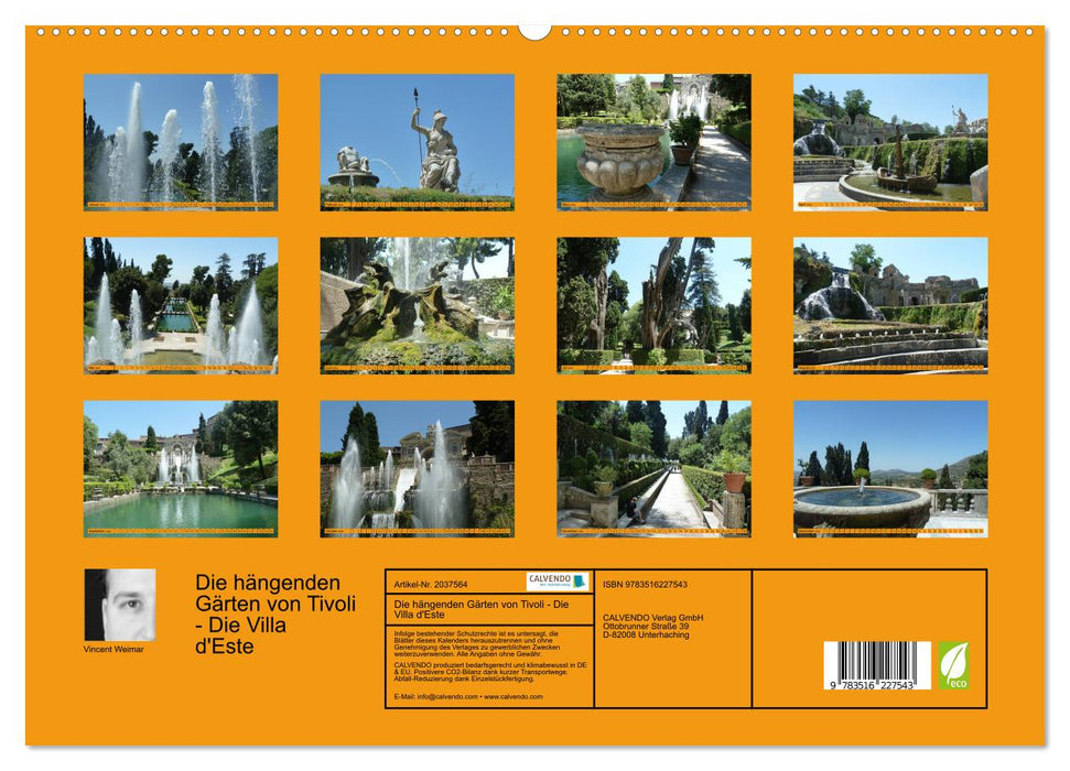 Die hängenden Gärten von Tivoli - Die Villa d'Este (CALVENDO Premium Wandkalender 2026)