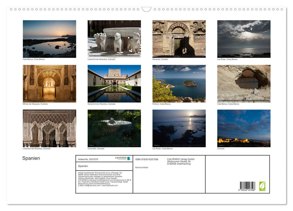 Spanien (CALVENDO Wandkalender 2026)