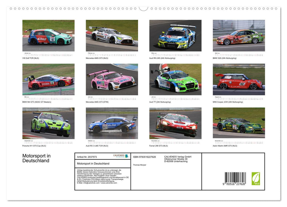 Motorsport in Deutschland (CALVENDO Premium Wandkalender 2026)