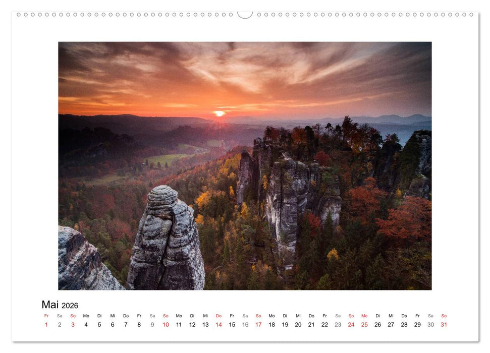 Bastei - Sächsische Schweiz (CALVENDO Wandkalender 2026)