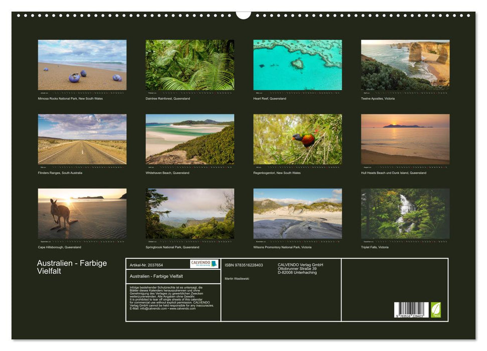 Australien - Farbige Vielfalt (CALVENDO Wandkalender 2026)