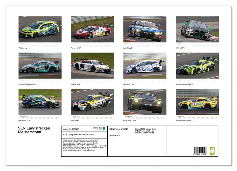 VLN Langstrecken Meisterschaft (CALVENDO Wandkalender 2026)