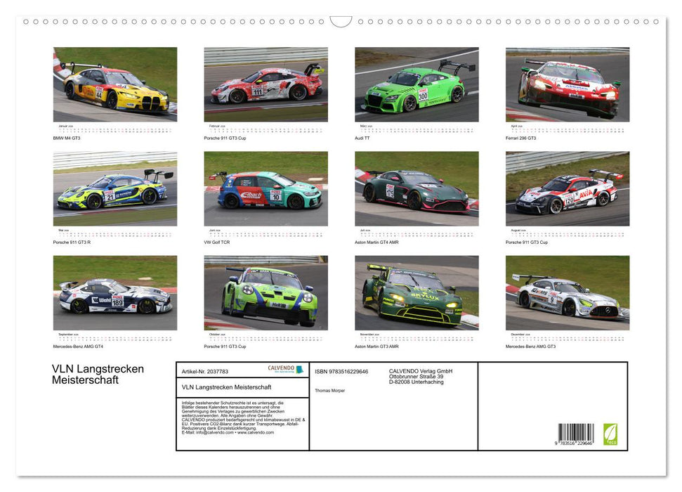 VLN Langstrecken Meisterschaft (CALVENDO Wandkalender 2026)