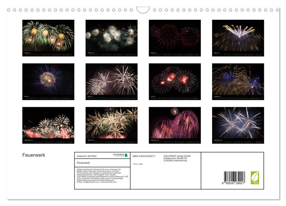 Feuerwerk (CALVENDO Wandkalender 2026)