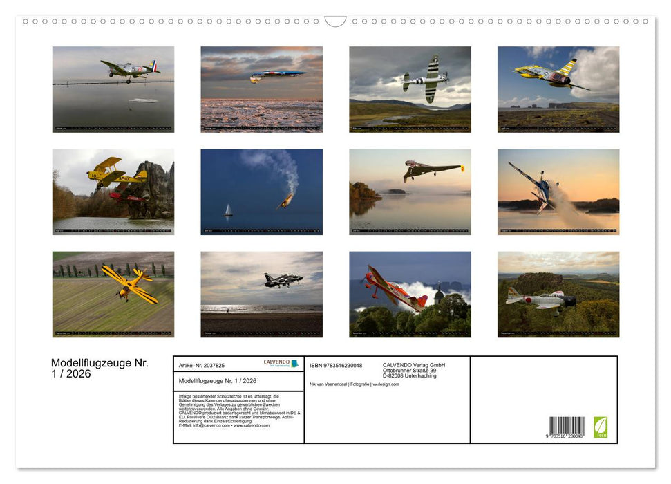 Modellflugzeuge Nr. 1 / 2026 (CALVENDO Wandkalender 2026)
