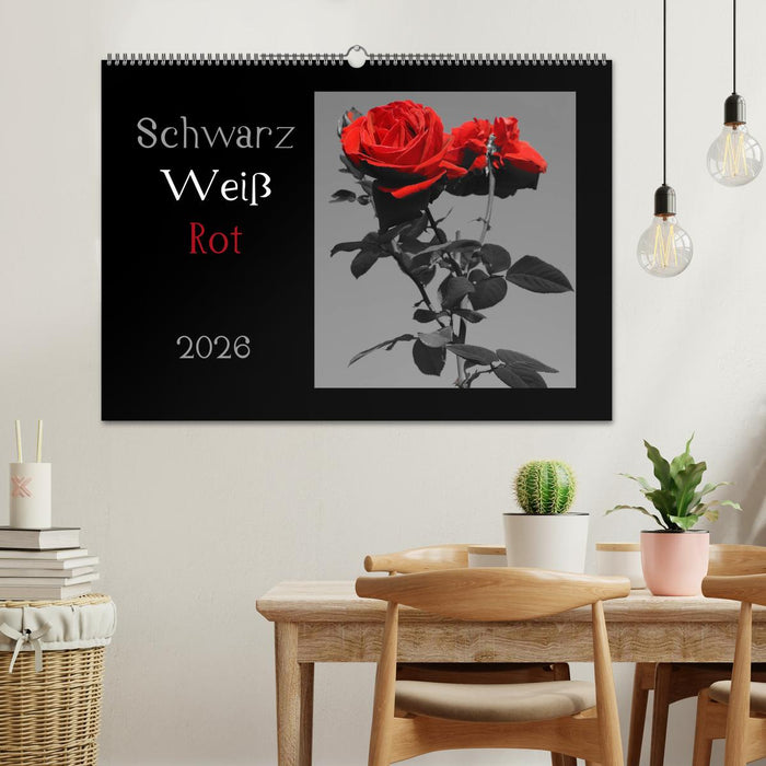 Schwarz-Weiß-Rot (CALVENDO Wandkalender 2026)
