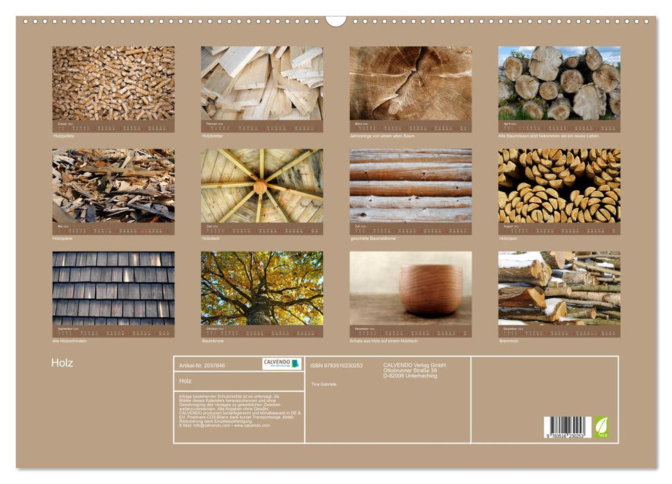 Holz (CALVENDO Wandkalender 2026)