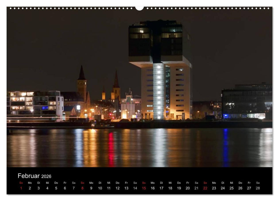 Köln bei Nacht (CALVENDO Premium Wandkalender 2026)