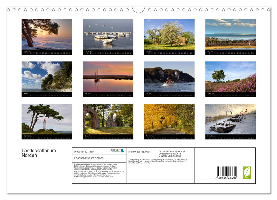 Landschaften im Norden (CALVENDO Wandkalender 2026)