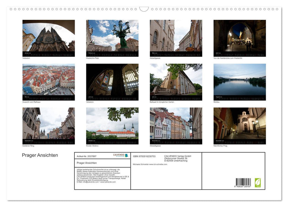 Prager Ansichten (CALVENDO Wandkalender 2026)