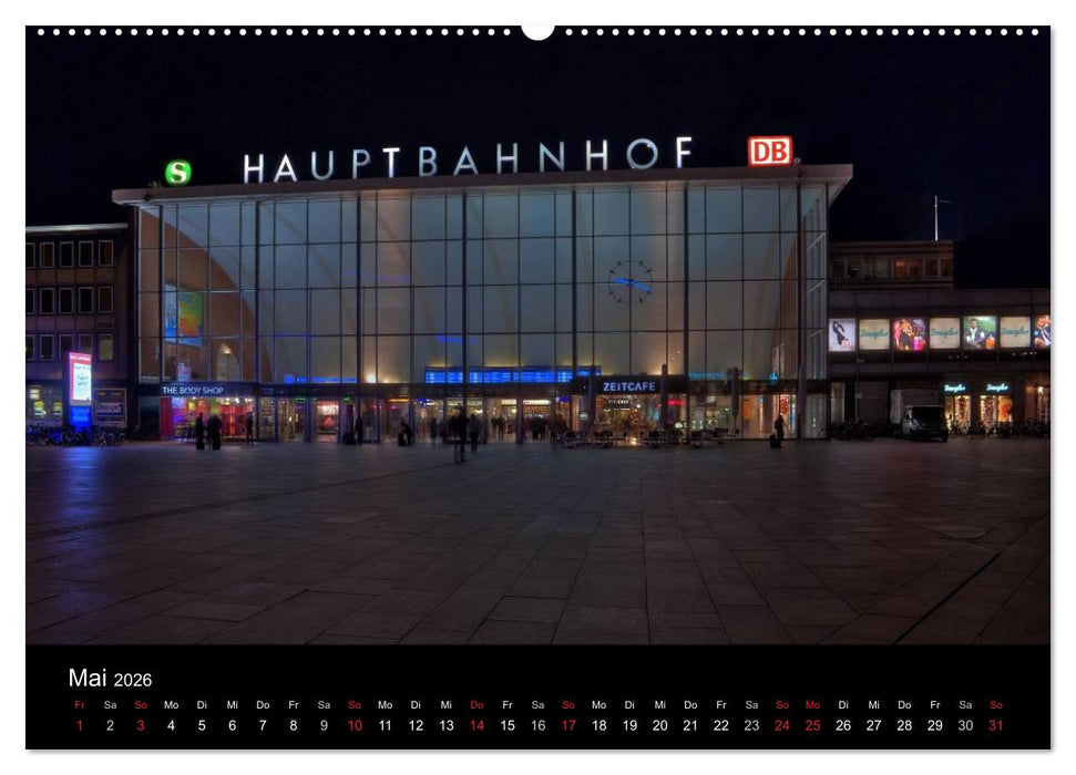 Köln bei Nacht (CALVENDO Wandkalender 2026)