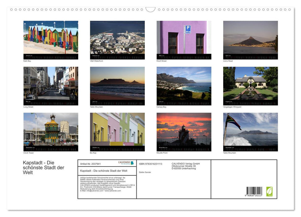 Kapstadt - Die schönste Stadt der Welt (CALVENDO Wandkalender 2026)