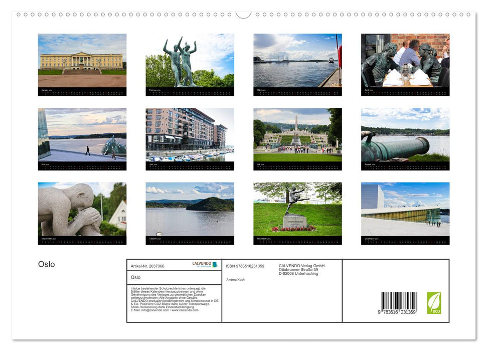 Oslo (CALVENDO Premium Wandkalender 2026)