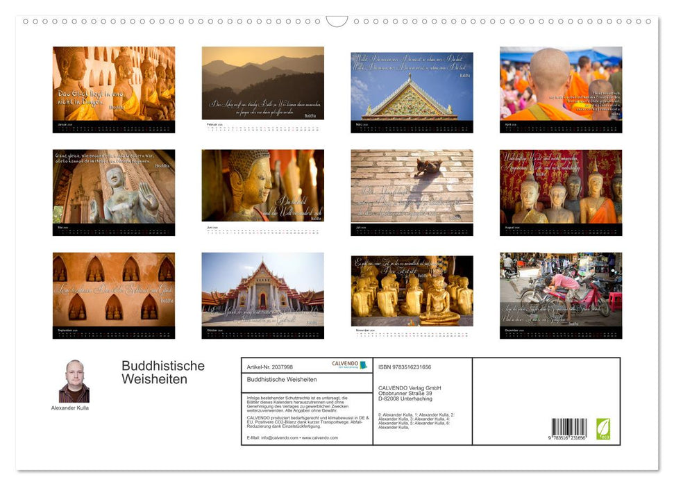 Buddhistische Weisheiten (CALVENDO Wandkalender 2026)