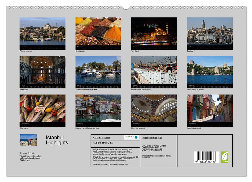 Istanbul Highlights (CALVENDO Premium Wandkalender 2026)