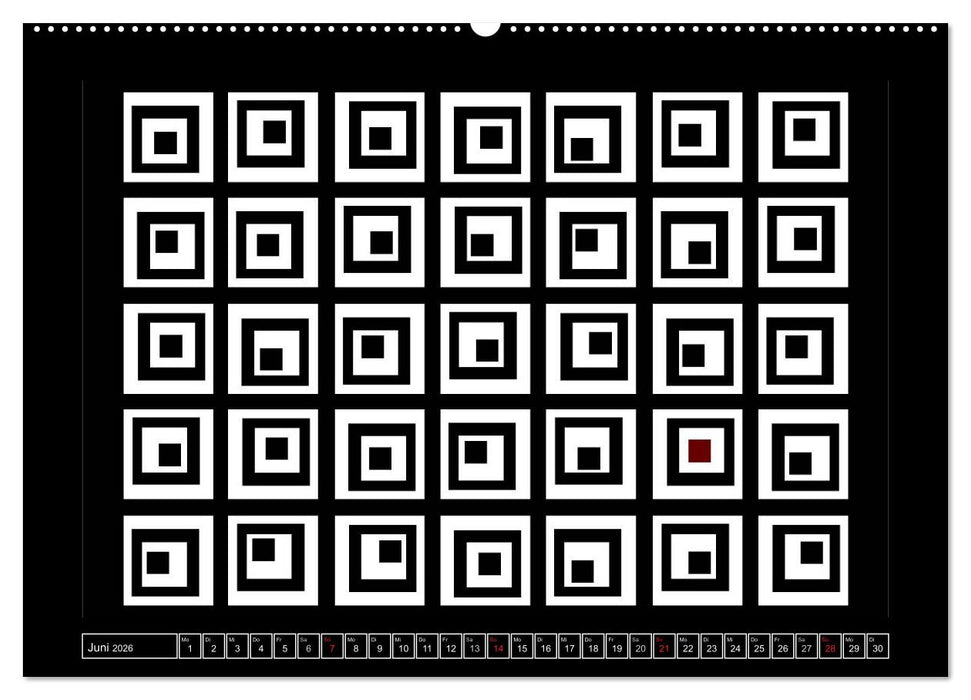 SCHWARZ, WEIß, ROT (CALVENDO Premium Wandkalender 2026)