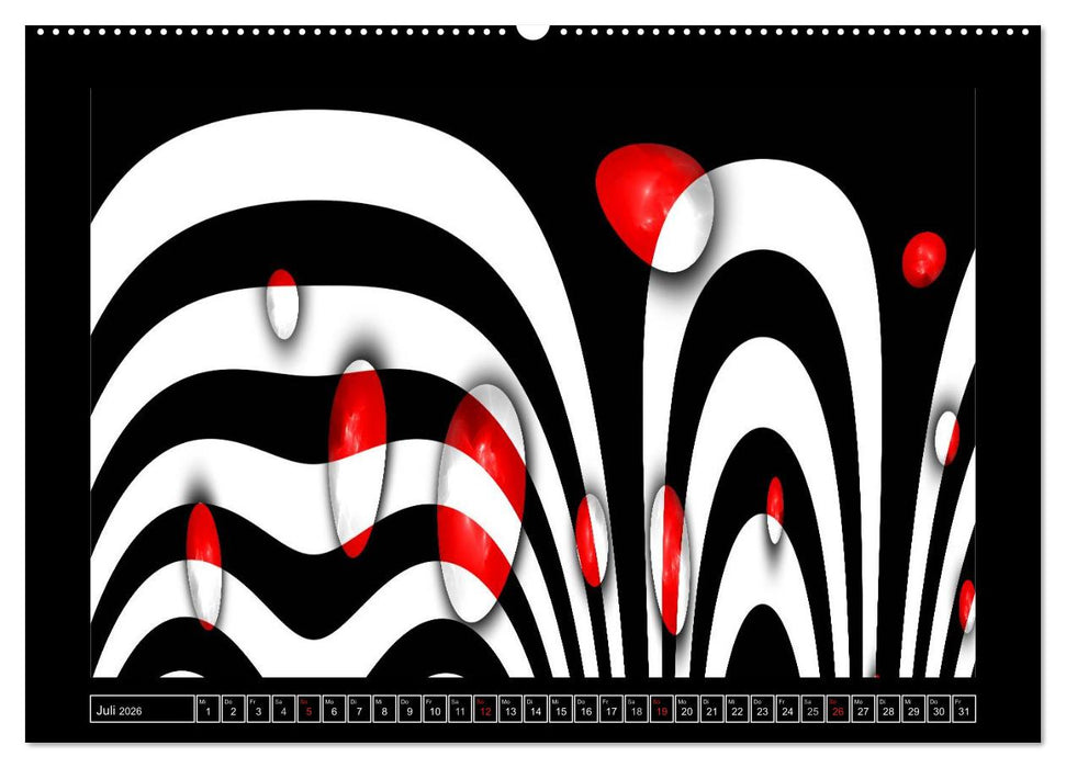 SCHWARZ, WEIß, ROT (CALVENDO Premium Wandkalender 2026)