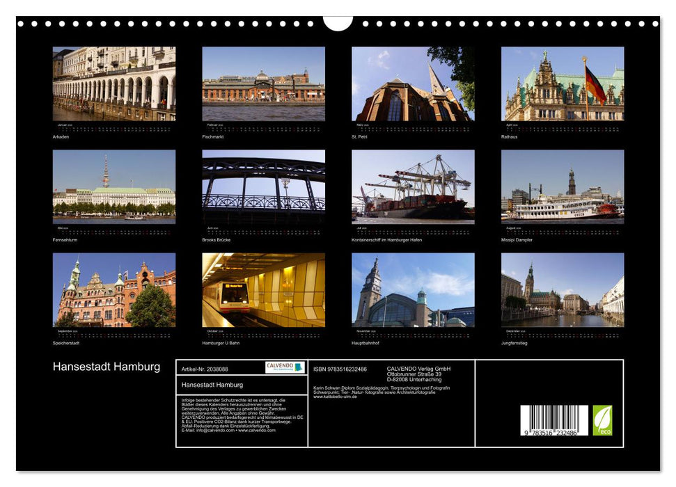 Hansestadt Hamburg (CALVENDO Wandkalender 2026)
