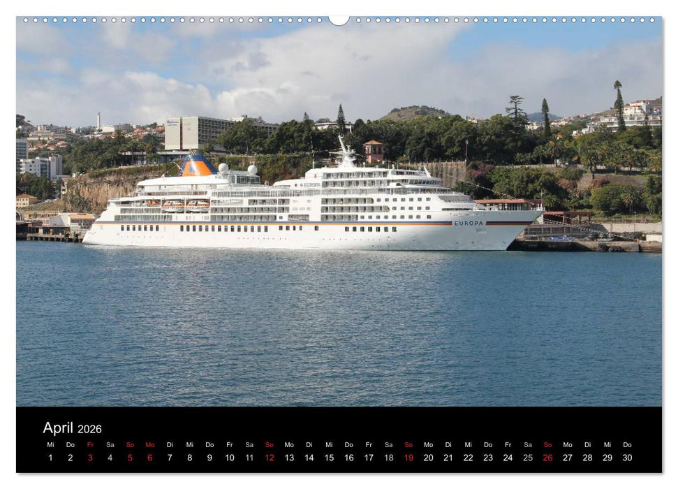 Kreuzfahrtschiffe in Europa (CALVENDO Premium Wandkalender 2026)